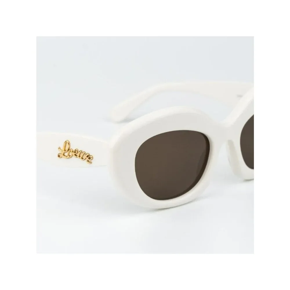 Loewe CURVY Women Sunglasses Ivory Brown Square LW40153I 25E NEW AUTHENTIC